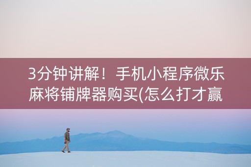 微乐小程序麻将辅牌器(揭秘小程序攻略插件)